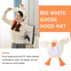 thumbnail image 5 of EeaseMX Sombrero de ganso blanco festivo sombrero sombrero de felpa sombrero creativo fiesta foto prop, 5 of 7