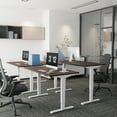 thumbnail image 5 of 60'' x 30'' Dual Motor Electric Adjustable Height Desk for Home Office (Walnut Top + White Frame), 5 of 7