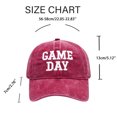 thumbnail image 3 of WJOSBXT Game Day Embroidered Baseball Cap, Vintage Washed Cotton Soft Brim Hat, Adjustable Metal Buckle Sports Casual Hat for Men Women, 3 of 6