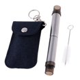 thumbnail image 1 of s de Metal Portátiles Reutilizables, Telescópica Plegable de Acero Inoxidable con Estuche Y Cepillo de Limpieza para de Café, Vino, L negro Soledad Paja de Beber Plegable, 1 of 10