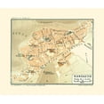 thumbnail image 2 of Baedeker 23x20 Black Ornate Wood Framed with Double Matting Museum Art Print Titled - Randazzo Sicily Italy - Baedeker 1880, 2 of 4