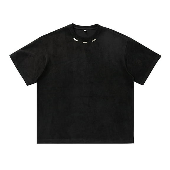 Afdoent Mens T-Shirt Male Casual Loose Fit T Shirt With Neckline Steel Logo For Summer Everyday Wear Comfortable Breathable Tee Classic Tee