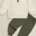 thumbnail image 4 of TOWED22 Baby Boy Clothes Fall Winter Outfits Long Sleeve Color Block Sweatshirt Pants 2Pcs Fall Clothing Set, 4 of 4