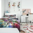 thumbnail image 1 of Designart 'Horse Over Colorful Abstract Image' Modern & Contemporary Bedding Set - Duvet Cover & Shams, 1 of 4