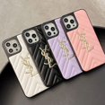 thumbnail image 2 of Funda De Cuero PU Clásica De Rayas De Lujo Para iPhone 14 13 12 11 Pro Max Protectora Con Logotipo De Metal Gao Jiahui unisex, 2 of 2