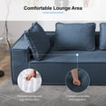 thumbnail image 3 of MUZZ 125"Curved Modular Sectional Sofa,Oversized Convertible Sofa Couch for Living Room(Navy Blue), 3 of 9