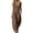 Brown, variant on Women Button down Jumpsuits Sleeveless V Neck Casual Wide Legs Rompers Loose Overall with Pockets