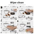 thumbnail image 4 of Drip Coffee Maker Pattern Round Fitted Tablecloths Table Covers Wipeable Waterproof Elastic for Kitchen Dinning Parties Wedding Picnic Small Fits 40-44 Inch Table Size, 4 of 5