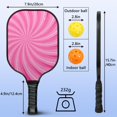 thumbnail image 4 of Pickleball Paddles Set Of 2, Fiberglass Surface, Sweet Candy Print, 4 Balls & Bag, 4 of 5