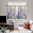 thumbnail image 4 of Lavender Kitchen Curtains Window Panels, Purple Floral Spring Country Nature Wildflower Plant Insulated Window Treatment Curtain, Grommet Curtains for Bedroom/Living Room/Bathroom, 2 Piece 52"Wx45"L, 4 of 8
