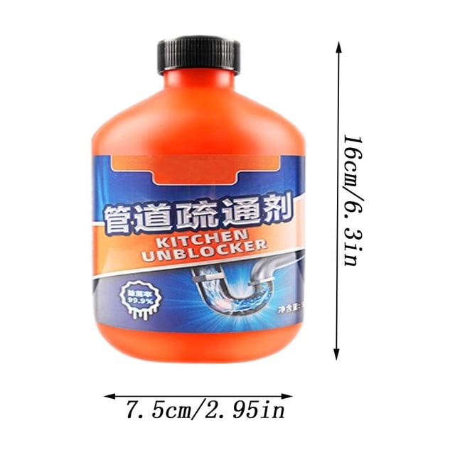 Limpiador de desagües potente, draga de tuberías de 17 oz, limpiador de desagües portátil en polvo, desatascador de desagües, herramienta de limpieza para tuberías de inodoros de cocina.