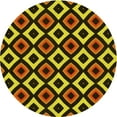thumbnail image 1 of Ahgly Tapis Rond Lavable en Machine Intérieur Transitionnel Jaune, 6 Pieds Rond, 1 of 7