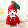 thumbnail image 5 of Winter Warm Plush Dog Hoodie, Apple‑Shaped Pet Cosplay Outfit for Small Dogs, 5 of 5