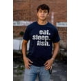 thumbnail image 4 of Eat Sleep Fish Fishermen's Life Funny Plus Size Crewneck Graphic Tee Shirt Brisco Brands 2X, 4 of 5
