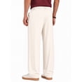 thumbnail image 3 of RICHCOIN Men's Pants Elastic Waist Drawstring Casual Trouser Lightweight Straight-Legs Loose Beach Pants with Pockets, 3 of 7