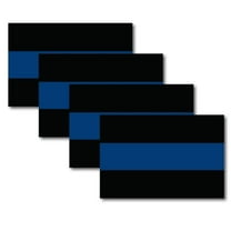 Magnet Me Up Thin Blue Line Vinyl Magnet Decal, 4x6 inches, Black and Blue, 4PK