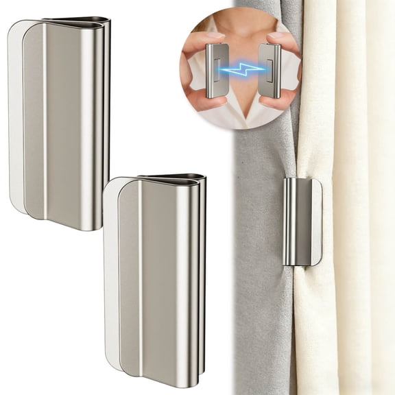 Blackout Curtain Clips, Curtain Clips Closure, Prevent Light Leaking, Keep Curtain Closed for Home Bedroom Bathroom Office Draperies, No-Drill, No Damage (2PC)