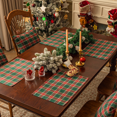 thumbnail image 3 of Softalker Christmas Checkered Tartan Placemats Set of 4-12 x 18 inch - Green Buffalo Plaid Xmas Place Mats,Heat Resistant Washable Table Mats for Dining/Parties/Holiday Decor, 3 of 7