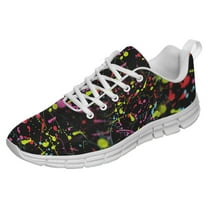 Neon Splatters With Paint Shoes for Men Women Running Sneakers Breathable Casual Sport Tennis Shoes White Size 7