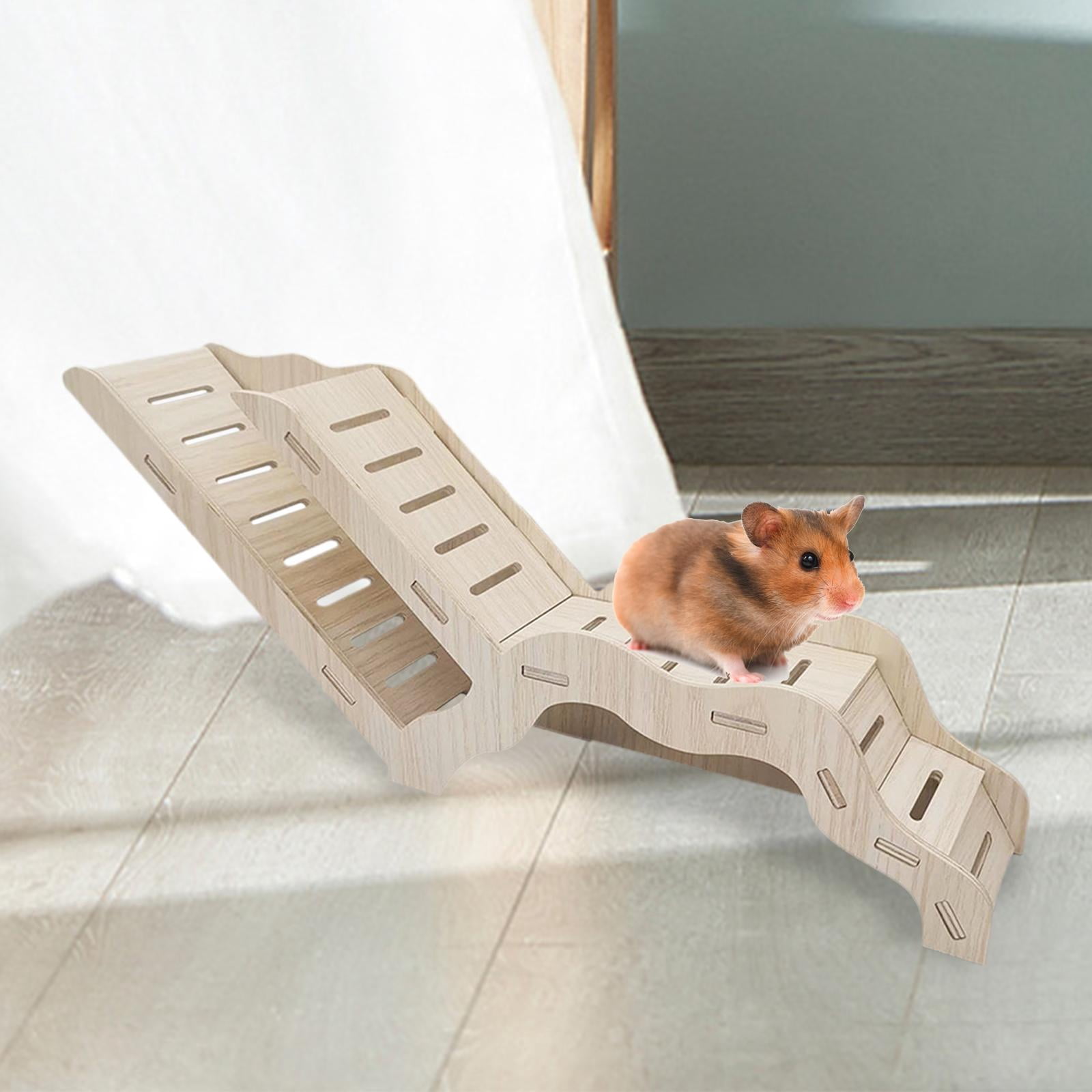 Bvdfgk Hamster Climbing Toy Wooden Ladder Climbing Toy Cage Accessories Gerbils Hamster Style A 42x16cm