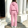 thumbnail image 6 of Glisme Girls Outfit Set Solid Color Long Sleeve Hooded Tees With Pocket Pants Set Cozy Soft Girls Outfit Size 11-12 Years Pink, 6 of 7