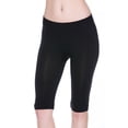 thumbnail image 4 of Women Seamless Basic Stretch Capri 17 in Knee Length Legging Bike Shorts (2 Pack), 4 of 4
