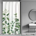 thumbnail image 6 of Small Stall Half Size Narrow Plant Shower Curtain 36Wx72H Inch Green Eucalyptus Leaves Shower Curtain Watercolor Nature Botanical Plant Bathroom Curtain Waterproof Fabric with 12 Hooks, 6 of 6