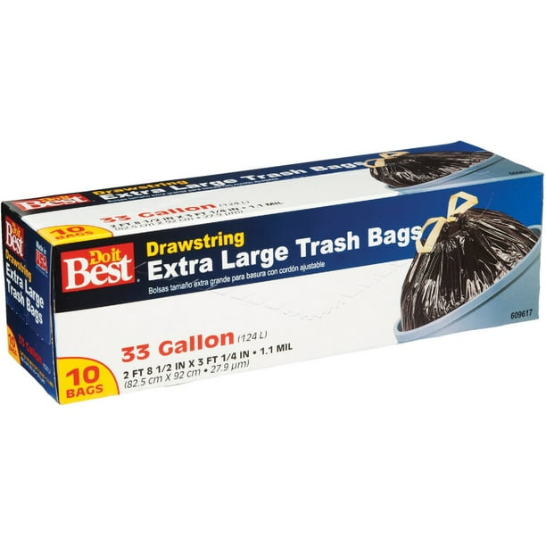 1Pack Do it Best 33 Gal. Extra Large Black Trash Bag (10Count)