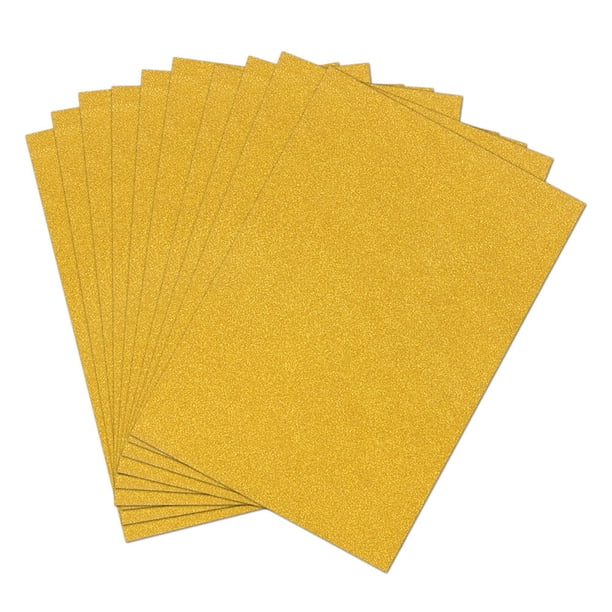 Tarjeta de cartulina con purpurina, 20 hojas A4, fabricación de material de bricolaje, artesanía chispeante, scrapbooking (oro)