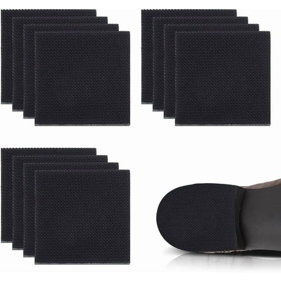 6 Pairs Non Slip Shoes Pads Black Rubber Shoe Grips on Bottom of Shoes Shoe Sole Protector Heel and Sole Repair Sheets