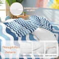 thumbnail image 2 of Cal King 4 Piece Bedding Set Summer Ocean Navy Blue Gradient Ripple Soft Breathable Duvet Cover and Pillowcase,Abstract Geometric Duvet Cover Set Washable Bed Sheets for Bedroom Dormitory Guest Room, 2 of 9