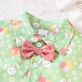 thumbnail image 4 of SwiftWear Toddler Baby Boy Easter Outfit Short Sleeve Bunny Print Bowtie Shirt Top Pockets Shorts Set for Kids 1-6 Years, 4 of 8