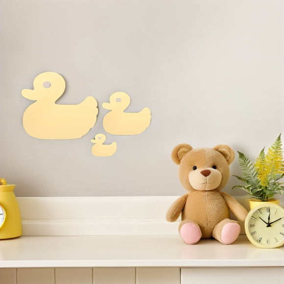 SHOWERORO 7Pcs Modern Chic Acrylic Duck Shaped Wall Stickers For Indoor Decoration And Mirror Decor