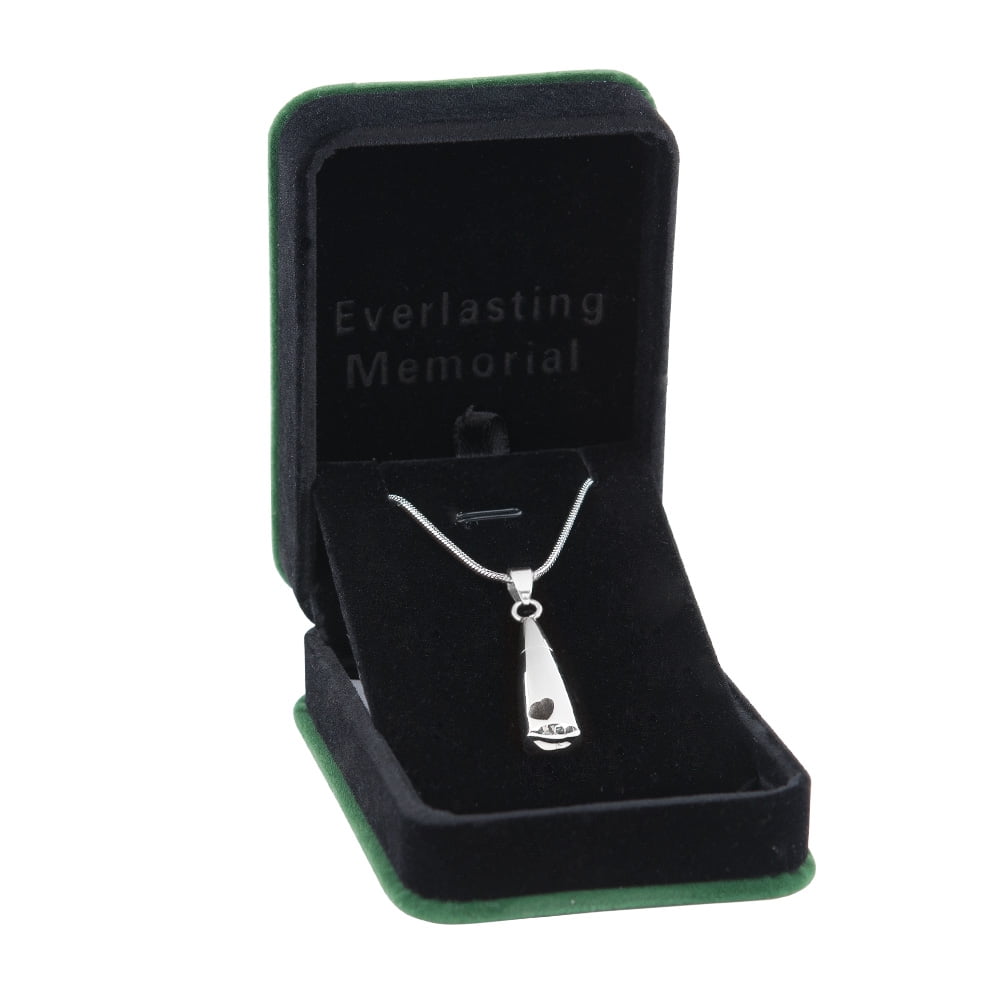 Anavia Silver Tear Drop Memorial Necklace Heart Cut-Out Pendants for Cremated Ashes Holder With Free Funnel Kit and Jewelry Box