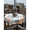 thumbnail image 2 of Outdoor Tablecloth with Umbrella Hole for Patio/Picnic/Party/Camping, Octopus Coastal Waterproof Table Cloth Round Cover Washable, Summer Nautical Starfish Coral Ocean (Dia 60"), 2 of 8