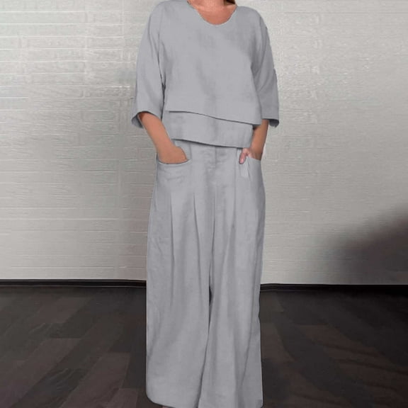 Women Solid V Neck Short Sleeved Top High Waist Pants Casual Two Set Romper for Bride plus Size Wedding Guest Dresses for Bride Petite Pants Suit for Women Formal Jumpsuit Prom Pants Suit for Women