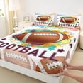 thumbnail image 3 of Feelyou Watercolor Rugby Child Full Size Sheets, Cartoon Stars Graffiti Bed Sheets, Est Sleep Sports Sheet Sets, Breathable Home Decor, 4-Piece, 3 of 7