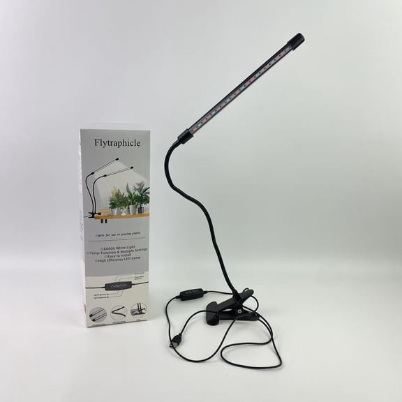 Flytraphicle Lights for use in growing plants,LED Grow Light,6000K Full Spectrum Clip Plant Growing Lamp with White Red LEDs for Indoor Plants,5-Level Dimmable