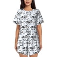 thumbnail image 1 of Fotbe Cow With Fresh Milk Conjunto de Pijama Estampado para Mujer, 2 Piezas, Ropa de Dormir con Camiseta de Manga Corta y Shorts Suaves-Small, 1 of 6