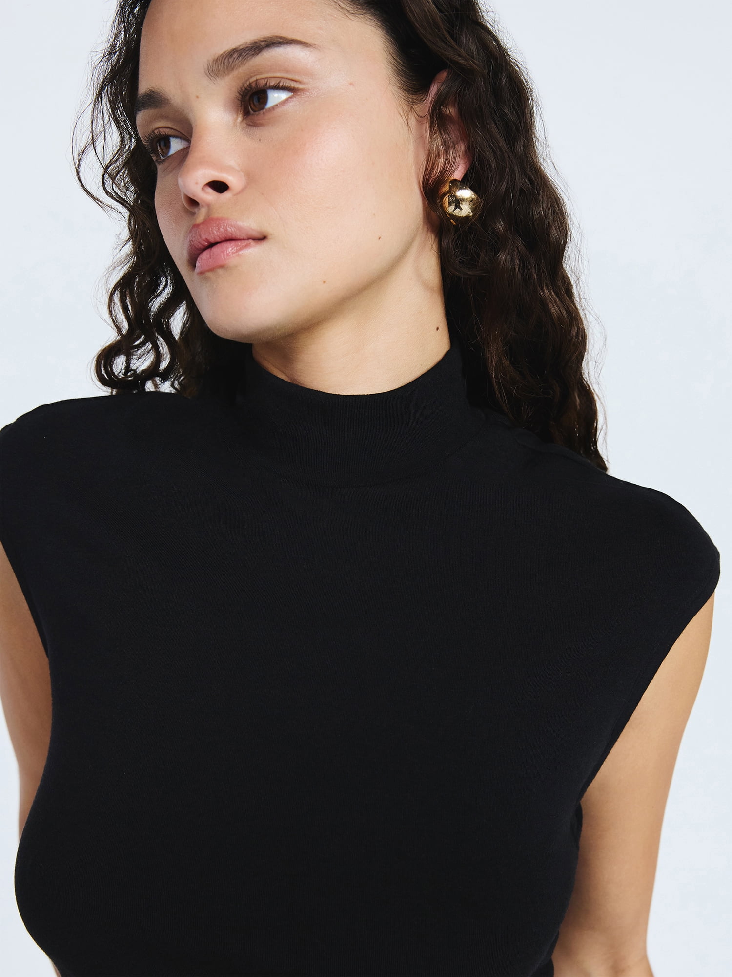 Scoop Women’s Ruched Mock Neck Top, Sizes XS-XXL