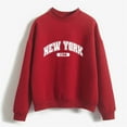 thumbnail image 4 of toraway Sweatshirts pour Femmes Tendance Automne Hiver 2023 Col Rond Couleur Unie Imprimé Manches Longues Pull Sweatshirt L, 4 of 4
