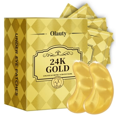 Firstfly 30 Pairs 24K Gold Under Eye Patches,Under Eye Masks for Reducing Fine Lines, Puffiness, Wrinkles, Dark Circles, Puffy Eyes & Eye Bags,Eye Skincare Treatment Natural Collagen Eye Mask