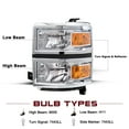 thumbnail image 2 of For 2014-2015 Chevy Silverado 1500 Chrome Amber Headlights Headlamps L+R Pairs, 2 of 8