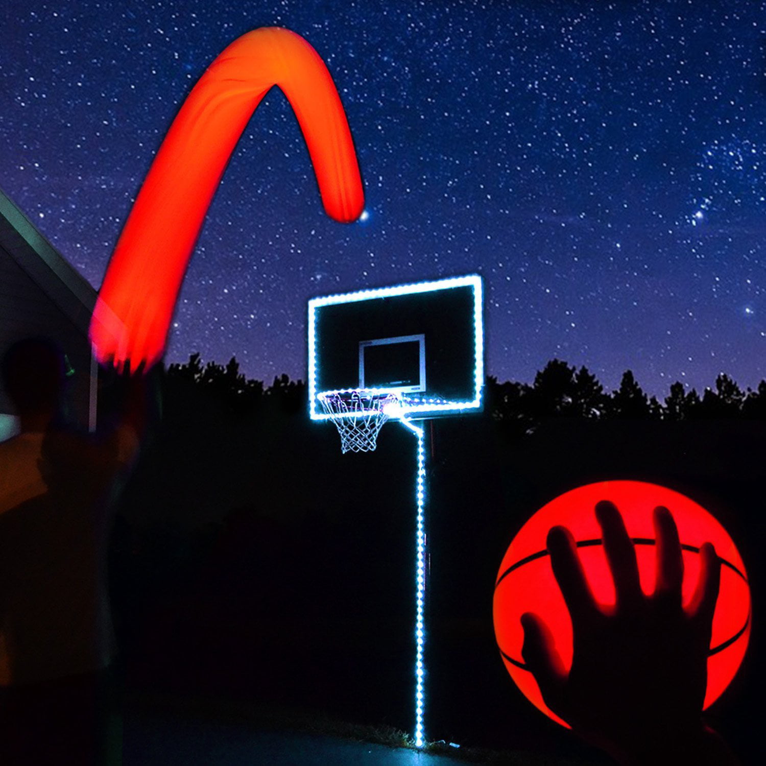 GlowCity Light Up LED Basketball and Hoop Lighting Kit ...