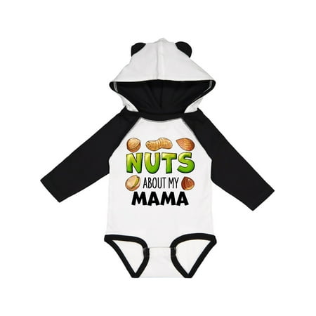 

Inktastic Nuts About My Mama Peanut Almond Pistachio Gift Baby Boy or Baby Girl Long Sleeve Bodysuit