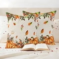 thumbnail image 3 of Thanksgiving Orange Pumpkin Pillow Covers 2 Pack Fall Mushroom Leaf Pillowcase Waterproof Outdoor Throw Pillow Cover for Patio Garden Square Cushion 16”x16”, 3 of 9