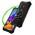 thumbnail image 4 of Kaleidio Case For Samsung Galaxy A21 [Metal Jacket] Impact Protection [Ring Stand] Protector Armor Cover [Black/Black], 4 of 5