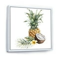 thumbnail image 3 of Designart 'Pineapple With Plumeria Coconut and Palm Leaves' Traditional Framed Canvas Wall Art Print, 3 of 5