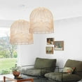 thumbnail image 2 of Arturesthome Hanging Ceiling Light Fixture for Kitchen, Handmade Rattan Pendant Lighting Basket Lampshades Chandelier Decoration for Living Room - 45cmx45cm, 2 of 12