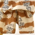 thumbnail image 4 of ZHANGDER Toddler Baby Boy Outfit Casual Outfit Short Sleeve T-Shirt Tops + Shorts Set Summer Clothes, Brown 5-6 Years, 4 of 5
